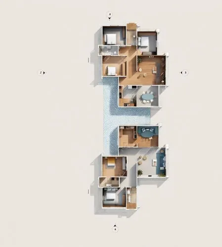 Watercolor (interior design:1.3) with material suggestion for a modern minimalist house, cool tone rendering, a digital rendering, trending on behance, majestic dunes, award winning, (Dune style: 1.2)