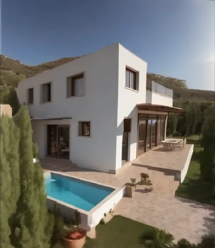 Puedes crear una historia del dia hasta la noche de esta casa,the house is big and white with a pool,holiday villa,dunes house,modern house,casabella,immobilier,inmobiliarios