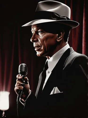 frank sinatra,blues harp,godfather,al capone,blues and jazz singer,jazz singer,cabaret,announcer,microphone,atatürk,david bowie,conductor,mobster,film noir,gentleman icons,vector illustration,mafia,marshall,humphrey bogart,singer,Art,Classical Oil Painting,Classical Oil Painting 40