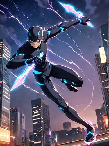 boy ,electro,cartoon ninja,lightning bolt,bolts,velocity,nova,high volt,light streak,bolt,electric,cg artwork,lightning,electrified,electric arc,superhero background,monsoon banner,steel man,thunderbo