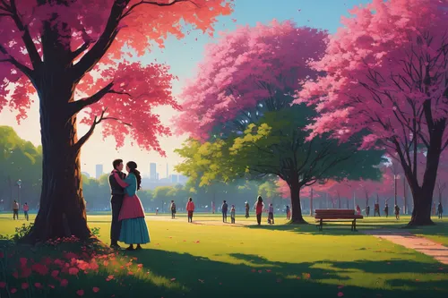 sakura trees,cherry trees,romantic scene,japanese sakura background,springtime background,landscape background,the cherry blossoms,sakura background,spring morning,walk in a park,spring background,cherry tree,sakura tree,summer evening,blooming trees,lilac tree,evening atmosphere,cherry blossoms,summer day,cherry blossom,Conceptual Art,Fantasy,Fantasy 32