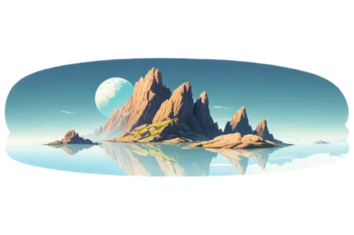 earth rise,an island far away landscape,lunar landscape,floating island,futuristic landscape,landscape background,floating islands,dune landscape,fantasy landscape,virtual landscape,desert background,microworlds,desert landscape,mountain world,mountains,desert planet,small landscape,mountainous landscape,mountain landscape,mountain slope,Illustration,Japanese style,Japanese Style 08