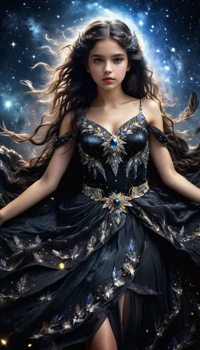 queen of the night,fantasy picture,the enchantress,fairy queen,fantasy art,mystical portrait of a girl,faery,zodiac sign libra,faerie,fantasy woman,horoscope libra,sorceress,fairy tale character,celtic woman,divine healing energy,rosa 'the fairy,celestial body,fantasy portrait,priestess,image manipulation,Conceptual Art,Fantasy,Fantasy 11