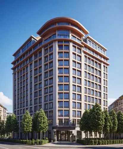 a large building with lots of windows and some grass,plattenbau,samaritaine,hochtief,hoboken condos for sale,colombes,appartment building,Photography,General,Realistic