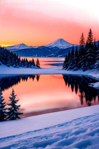 trillium lake,winter lake,mount hood,frozen lake,mount rainier,alpine lake,snow landscape,beautiful lake,winter landscape,crater lake,snowy landscape,beautiful landscape,mountain sunrise,evening lake,mountain lake,windows wallpaper,pink dawn,landscapes beautiful,mt hood,alpine sunset,Illustration,Japanese style,Japanese Style 01