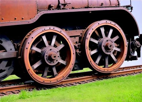 iron wheels,train engine,old train,rusty cars,wooden wheels,footplate,train wagon,railway museum,cog wheels,locomotive,abandoned rusted locomotive,museum train,tender locomotive,engineman,eisenbahngesellschaft,enginemen,wooden train,steam railway,mgwr,theurer,Illustration,Abstract Fantasy,Abstract Fantasy 21