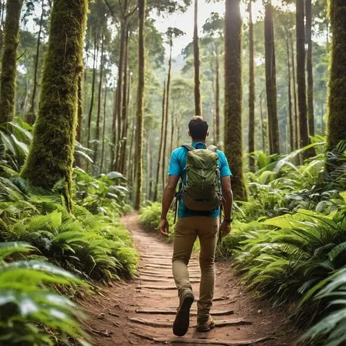 homem andando ao longe explorando floresta com mochila nas costas dois caminhos diferentes


,hiking equipment,backpacking,free wilderness,paparoa national park,herman national park,pachamama,tropical