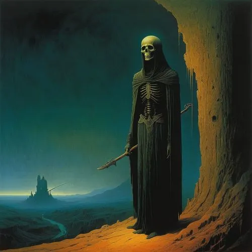 A hauntingly beautiful arthouse masterpiece by Zdzisław Beksinski, seamlessly blending elements of necroromanticism, necrorealism, and surrealism. The captivating female figure, with her slender waist