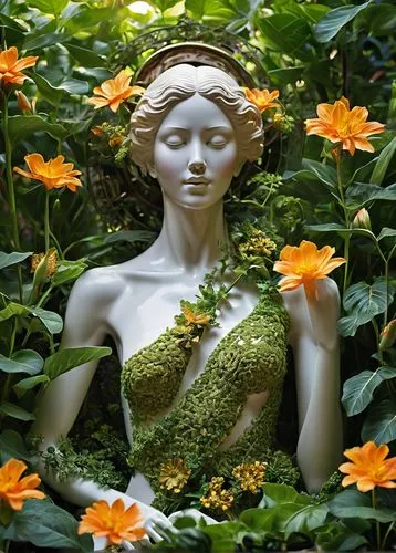 garden sculpture,girl in the garden,garden statues,secret garden of venus,flora,garden ornament,girl in flowers,mother earth statue,garden fairy,majevica,naples botanical garden,giardino,garden decoration,garden decor,baoshun,woman sculpture,lotus with hands,the garden marigold,girl in a wreath,rosarium,Photography,General,Realistic