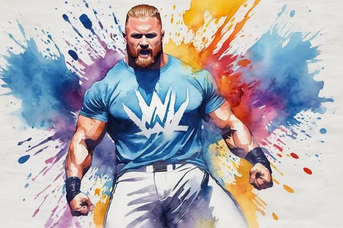 Develop a WWE t-shirt inspired by an electrifying entrance,rainmaker,baseball drawing,macho,mobile video game vector background,pat,vector art,wpap,vector graphic,smoke background,brock coupe,color ba