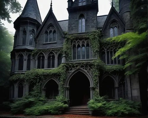 haunted cathedral,sewanee,yaddo,gothic church,greystone,altgeld,haunted castle,ghost castle,gothic style,witch house,briarcliff,witch's house,neogothic,dark gothic mood,forest chapel,the black church,castle of the corvin,black church,gramado,gothic,Conceptual Art,Oil color,Oil Color 11