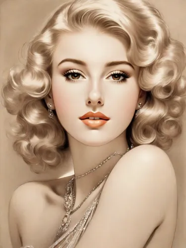 marylin monroe,marylyn monroe - female,vintage makeup,vintage woman,vintage female portrait,marilyn,retro pin up girl,vintage girl,art deco woman,pin ups,blonde woman,pin up girl,retro pin up girls,pearl necklace,pin up,white lady,pin-up girl,vintage women,watercolor pin up,valentine pin up