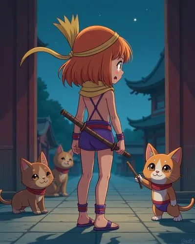 kagura,tennekoon,kunoichi,cat warrior,ninomaru,ajna