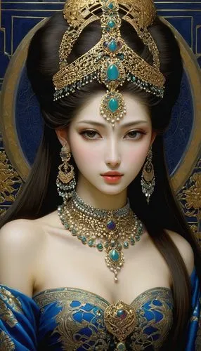 gandhari,diaochan,apsara,amidala,oriental princess,surana,Illustration,Realistic Fantasy,Realistic Fantasy 08