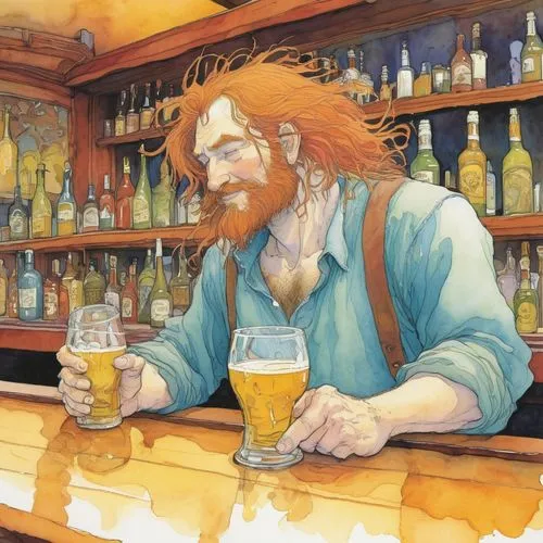 brewmaster,bartender,volstagg,redbeard,barkeeper,barkeep,Illustration,Realistic Fantasy,Realistic Fantasy 04