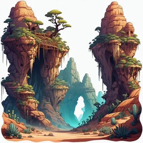 mushroom landscape,mushroom island,sandstone rocks,collybia,rock formations,background design,Illustration,Abstract Fantasy,Abstract Fantasy 11