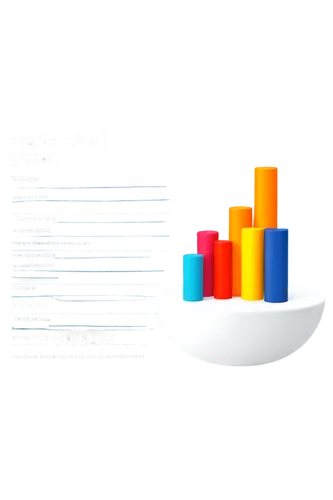 statistical graph, clip art style, colorful bars, 3D cylinders, pie chart, line graph, scattered plot, grid background, bold fonts, modern design, simple composition, bright color scheme, high contras