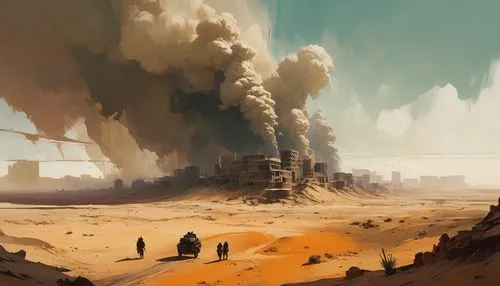 Game Scene Design, wild Angle View,post-apocalyptic landscape,wastelands,sandstorms,cosmodrome,wasteland,sandstorm,dustbowl,desert landscape,industrial landscape,scorched earth,post apocalyptic,postap