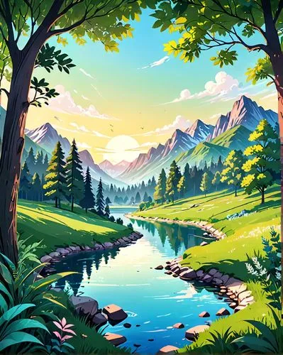 landscape background,nature background,cartoon video game background,mountain scene,nature landscape,river landscape,mountain landscape,paisaje,salt meadow landscape,forest landscape,forest background,mountainous landscape,forest lake,alpine landscape,background view nature,beautiful landscape,background vector,mountainlake,landscape nature,idyllic,Anime,Anime,General