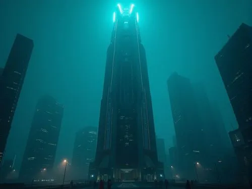 bladerunner,metropolis,the skyscraper,barad,vog,burj khalifa,skyscraper,dystopian,guangzhou,the energy tower,supertall,skylstad,dubia,mubadala,polara,monolith,burj,klcc,eerie,the fog,Photography,General,Realistic