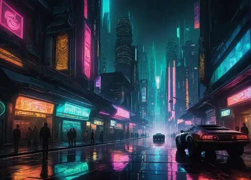 bladerunner,cyberpunk,cybercity,cityscape,metropolis,colorful city,shanghai,cybertown,cyberscene,futuristic landscape,fantasy city,tokyo city,makati,futuristic,shinjuku,urban,vapor,polara,guangzhou,city at night,Illustration,Realistic Fantasy,Realistic Fantasy 23