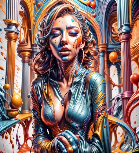 fantasy art,psychedelic art,meticulous painting,glass painting,fantasy portrait,priestess,lady justice,baroque,street artist,sci fiction illustration,art painting,baroque angel,david bates,libra,world digital painting,pinball,sorceress,detail shot,sacred art,painting technique