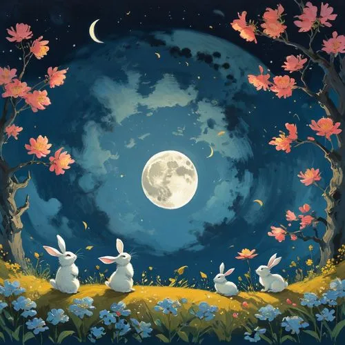 moon and star background,moon night,moonlit night,easter background,moonbeams,full moon,Illustration,Paper based,Paper Based 17