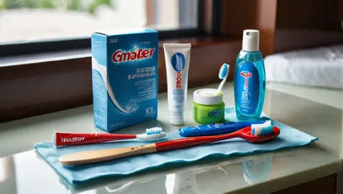 Disposable supplies provided by the hotel, including toothbrushes and toothpaste,cleaning supplies,toothbrushes,toiletries,toothpastes,cleaning service,cleaning station,toiletry,dental care,cleansers,