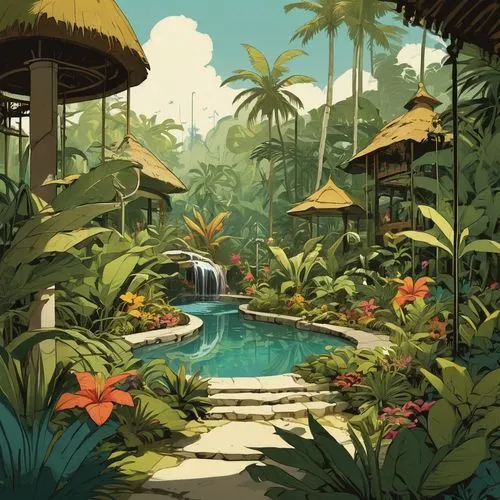 tropical island,tropical jungle,tropicale,tropical house,tropics,gondwanaland,Illustration,Children,Children 04