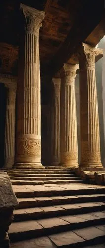 pillar capitals,pillars,greek temple,columns,peristyle,three pillars,roman columns,doric columns,roman temple,temple of diana,colonnades,capitolium,portico,colonnaded,palmyra,baalbek,pillar,columnas,colonnade,panagora,Art,Artistic Painting,Artistic Painting 41