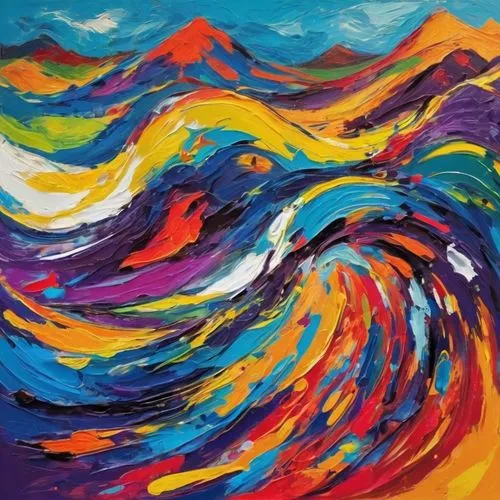 abstract painting,swirling,rainbow waves,coral swirl,whirlwind,colorful spiral,wind wave,tsunami,khokhloma painting,background abstract,japanese waves,pour,painting technique,vortex,cascades,the wind from the sea,el mar,flowing,abstract artwork,kamchatka,Conceptual Art,Oil color,Oil Color 21