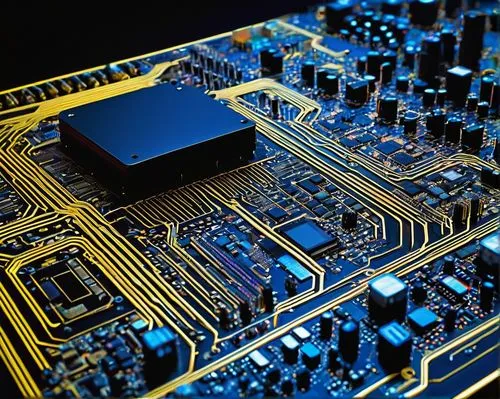 RISC-V architecture, digital circuit board, motherboard, microprocessor, CPU, semiconductor, metal grid, wires, circuits, silicon wafer, electronic components, futuristic laboratory, high-tech equipme