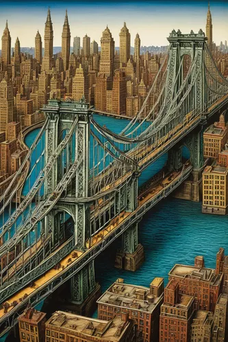 manhattan bridge,brooklyn bridge,bridges,manhattan,george washington bridge,city cities,newyork,brooklyn,new york,harbor bridge,metropolises,big apple,bridge new europe,cantilever bridge,manhattan skyline,new york skyline,city scape,big city,world digital painting,spit bridge,Art,Classical Oil Painting,Classical Oil Painting 28