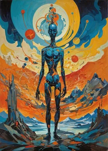 dr. manhattan,primitive man,astral traveler,ego death,kundalini,atlas,mind-body,trip computer,fire planet,om,zodiac,andromeda,barren,orbital,venus,ascension,gas planet,psychedelic art,dead earth,blue planet