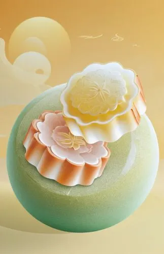 月饼，插画，渐变插画,a bowl of food with some type of food inside,watercolor macaroon,macaron,macaron pattern,cassata,kawaii ice cream,aspic,Photography,General,Realistic