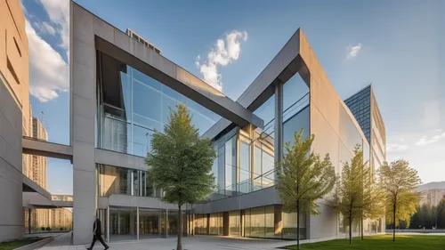 business center in Almaty ,biotechnology research institute,glass facade,new building,business school,glass facades,modern architecture,music conservatory,modern building,northeastern,school design,sc