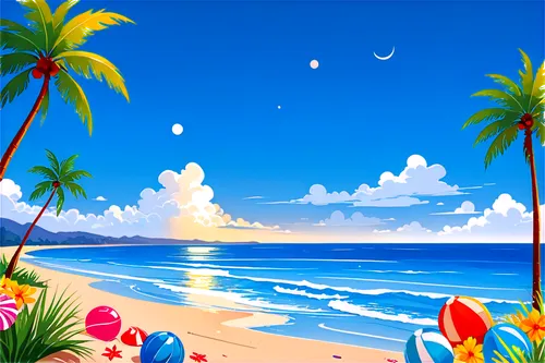 tropical beach,beach scenery,beach landscape,dream beach,summer background,beach background,tropical sea,ocean background,cartoon video game background,background vector,landscape background,tropical island,tropical floral background,paradise beach,beautiful beach,caribbean beach,tropics,ocean paradise,honolulu,coconut trees,Art,Artistic Painting,Artistic Painting 43