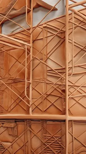 corrugated cardboard,bentwood,latticework,wood structure,patterned wood decoration,wooden cubes,Photography,General,Realistic