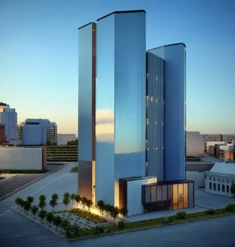 a very tall white building that is very reflective,mgimo,atyrau,rotana,new city hall,edificio,costanera center,Photography,General,Cinematic