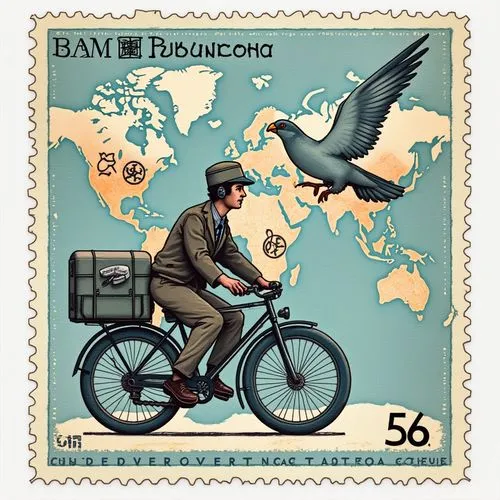 bici,brompton,philately,postage stamps,stamp collection,mailman