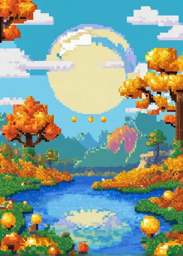 fall landscape,autumn background,autumn landscape,autumn theme,pixel art,autumn forest,autumn mountains,autumn scenery,autumn frame,autumn day,autumn trees,autumn idyll,autumn icon,autumn sky,autumn camper,round autumn frame,autumn sun,golden autumn,landscape background,mushroom landscape,Unique,Pixel,Pixel 02