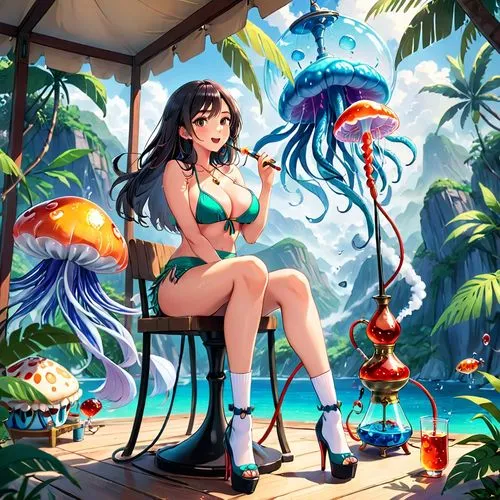 mermaid background,beach background,honolulu,summer background,tiger lily,blue hawaii,nami,umbrella beach,bohua,bora bora,tropical sea,rumiko,beach bar,impel,lanikai,makani,beach scenery,kuchel,kanaloa,beach umbrella,Anime,Anime,Traditional