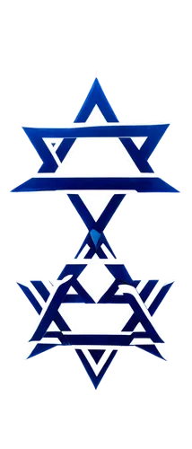 Star of David, Jewish symbol, blue and white colors, intricate geometric pattern, six-pointed star, symmetrical design, metallic material, glossy surface, central perspective, high-angle shot, dramati