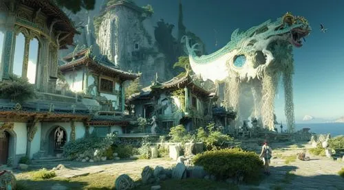 arenanet,labyrinthian,barrayaran,calydonian,3d fantasy,white temple,Photography,General,Realistic