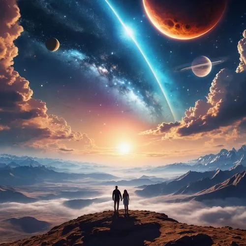 space art,skygazers,skywatchers,astronomy,extant,horizons,universe,astronomers,astronomical,panspermia,alien planet,the universe,travelers,farpoint,extrasolar,explorers,celestial bodies,fantasy picture,planetary,binary system