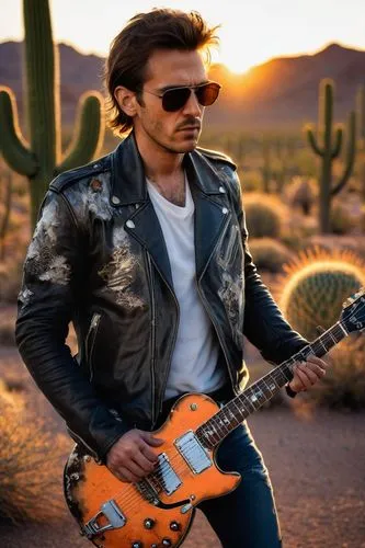 guitar player,desert background,epiphone,electric guitar,route66,route 66,tucson,guitar,guitar solo,acoustic-electric guitar,guitarist,mariachi,duesenberg,digital compositing,the guitar,rockstar,desert fox,painted guitar,tony stark,guitars,Photography,Fashion Photography,Fashion Photography 24