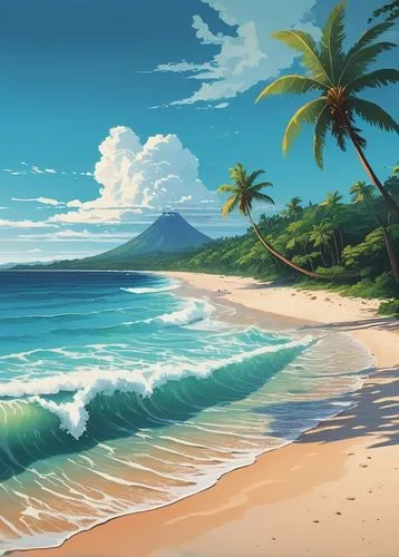 beach landscape,beach scenery,tropical beach,ocean background,dream beach,tropical sea,mountain beach,hawaii,summer background,beach background,caribbean beach,honolulu,beautiful beach,landscape background,beautiful beaches,tropical island,paradise beach,hawai,brazilian beach,tropics,Conceptual Art,Fantasy,Fantasy 32