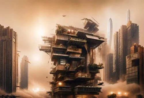 destroyed city,post-apocalyptic landscape,postapocalyptic,arcology,dystopian,post apocalyptic