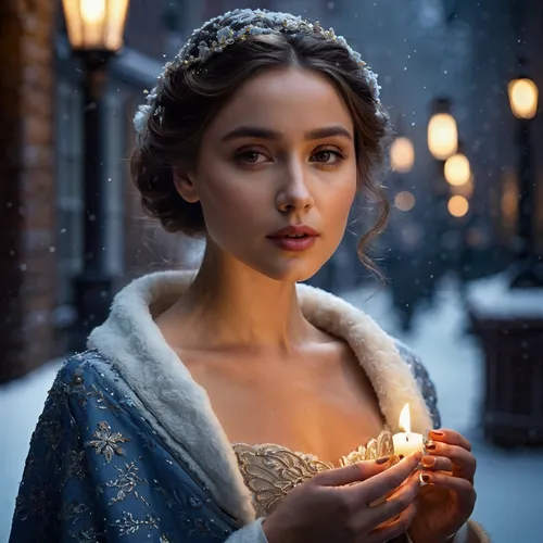 the snow queen,candlemaker,cinderella,romantic portrait,white rose snow queen,candlelight,candlelights,mystical portrait of a girl,enchanting,romantic look,fantasy portrait,elsa,girl in a historic way,snow white,candle light,winterblueher,winter rose,girl with bread-and-butter,suit of the snow maiden,accolade