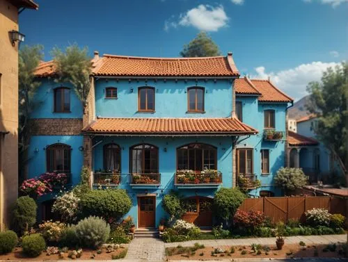 houses clipart,portofino,3d rendering,hacienda,apartment house,villa,render,terracotta,house painting,townhouses,riad,3d render,terracotta tiles,french building,3d rendered,marrakesh,venetian,house insurance,roman villa,villas,Photography,General,Realistic